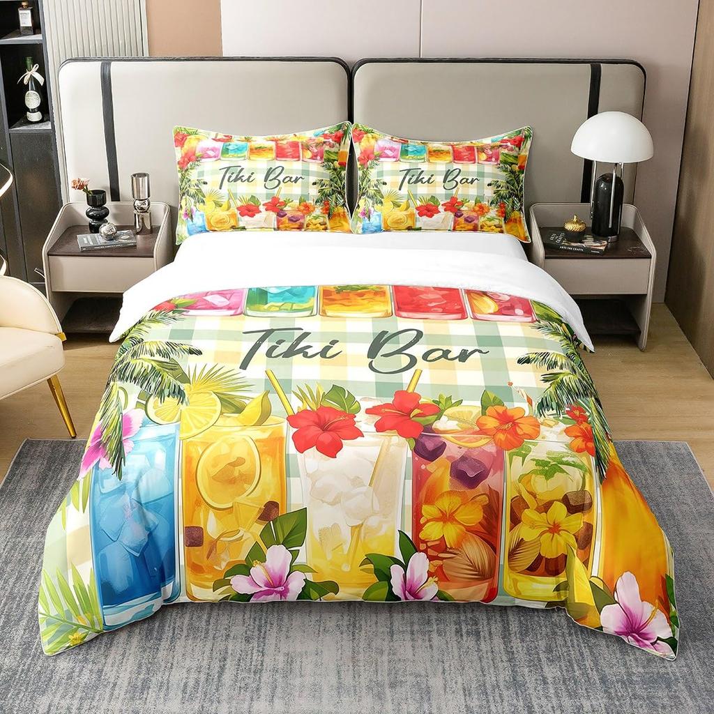 Juice Drink Duvet Cover Sets Queen King Lightweight Quilt Covers Bedroom Decor Cool Summer Themed Bedspread Covers No Comforter
