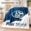 Custom Text Flannel Blanket Schalke 04 FC Print Warm Cozy Blanket Home Sofa Bedding