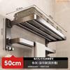 Wall Mounted Towel Rack Bathroom No Drilling Space Aluminum Bath Holder With Hooks Modern Minimalist Design