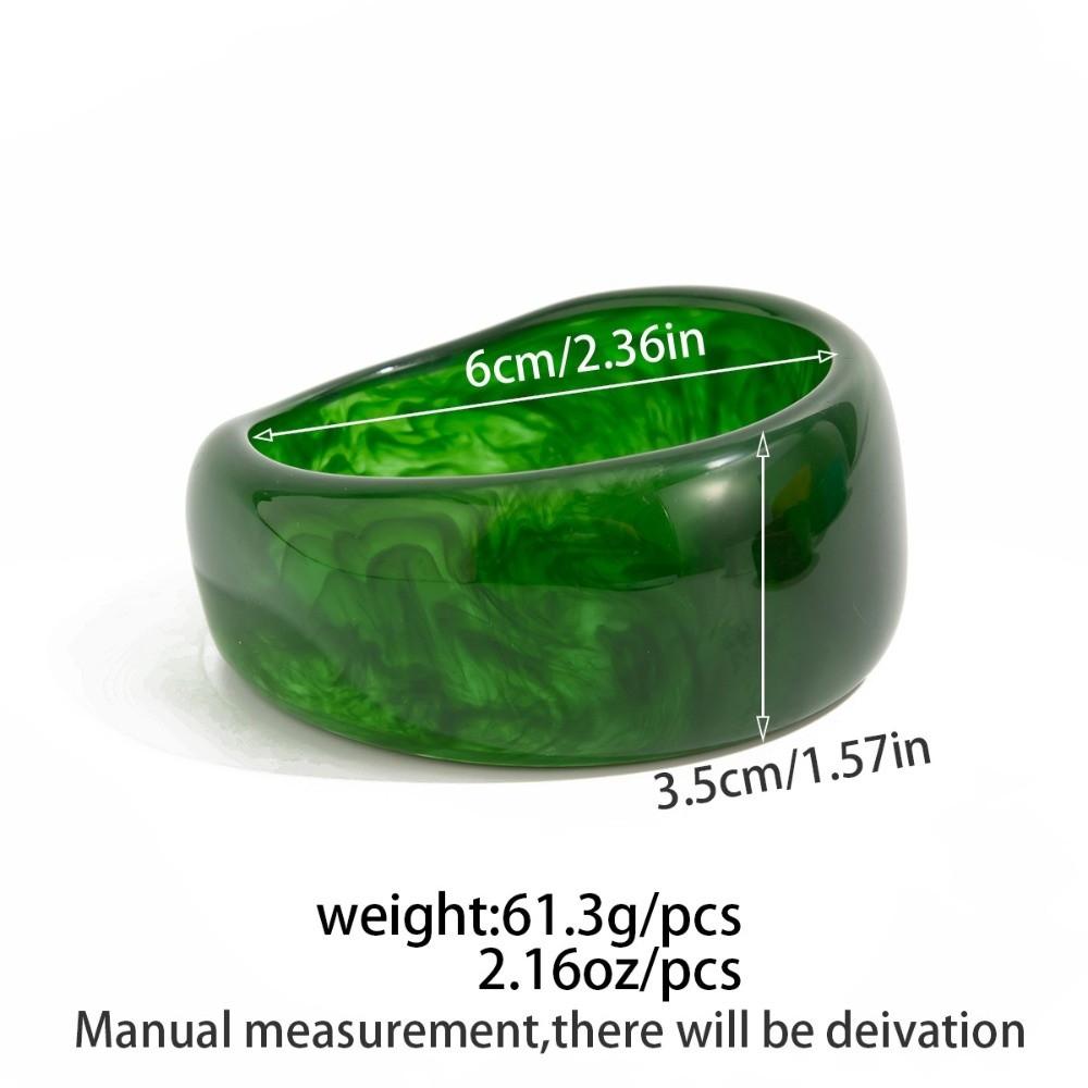 Green Resin Bracelets Irregular Women Bangles Vintage Chunky Bangles Gifts