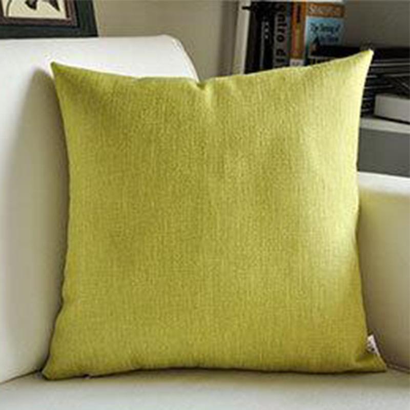 Modern Simple Style Linen Pillow Pure Color Elegant Office Bedside Cushion Cover Fabric Back Sofa