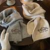 Wool Knitted Wool Scarf Women'S Season Japanese Warm Student Couple Letter Embroidered Scarf Korea