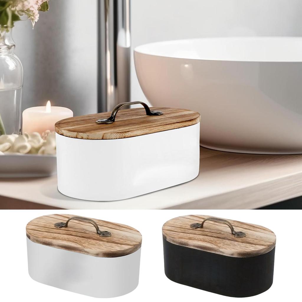 Держатель для тампонов Хранение для ванной комнаты Женский Деревянный Контейнер Коробка Органайзер Тампон Прокладка Хлопок Держатель Хранение Органайзер Коробка