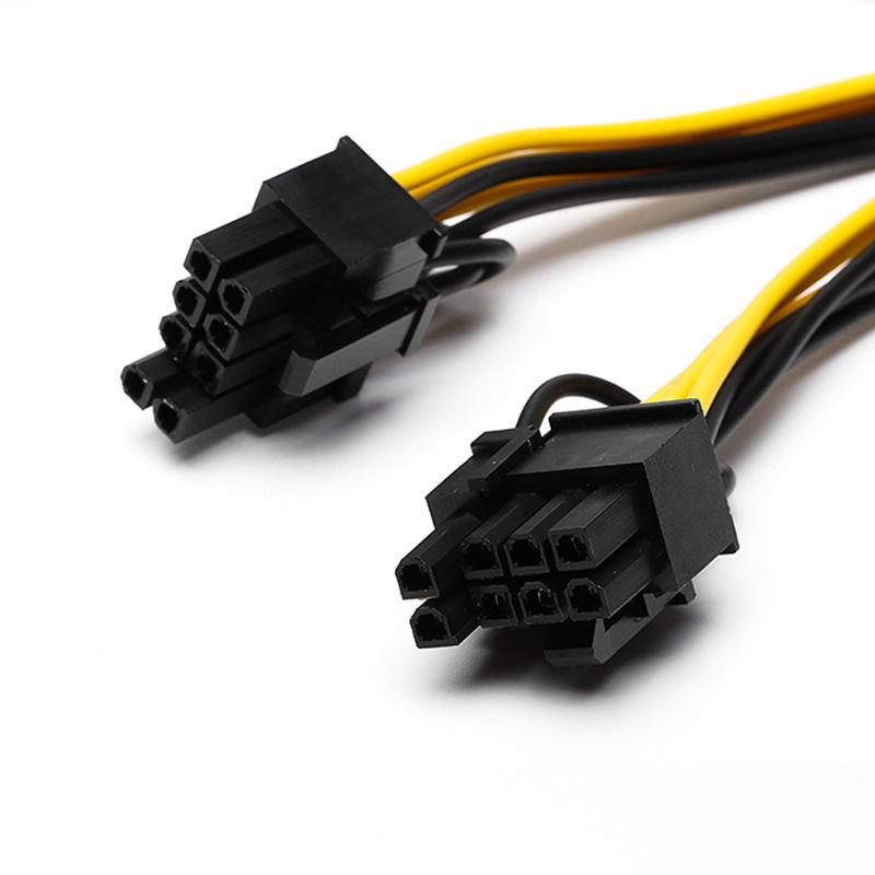 8Pin PCI Express to 2 x PCIE 8 (6+2) pin Motherboard Graph Video Card PCI-E GPU Power Supply Splitter Data Cable 21cm
