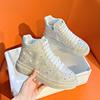 New Autumn Women Platform Shoes Rhinestones Thick-soled White Silver Shoes Shining Crystal Sneakers Trend Casual Ankle Boots 43