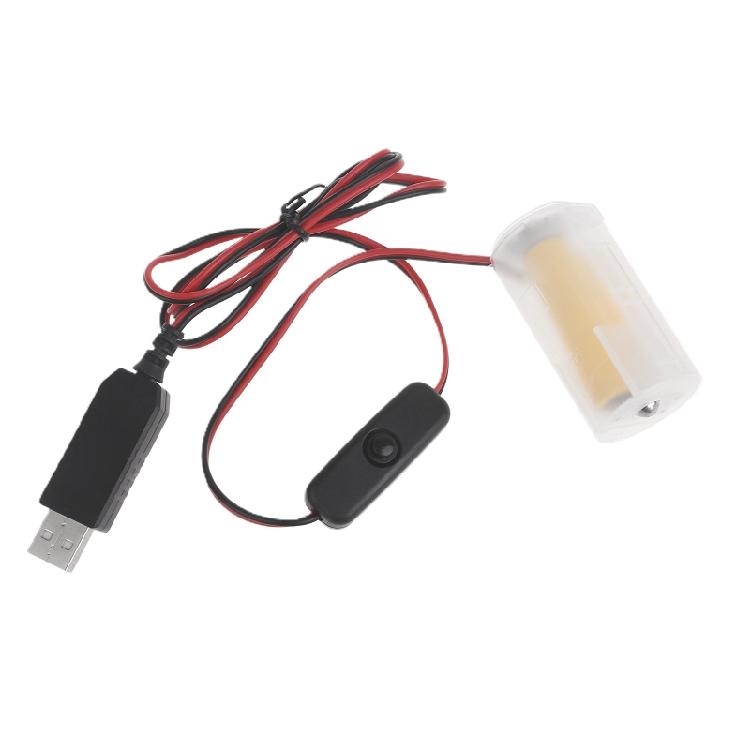 Кабель питания от USB 5V2A к муляжу батареи LR20 D Заменяет 3 шт. батарей LR20 D