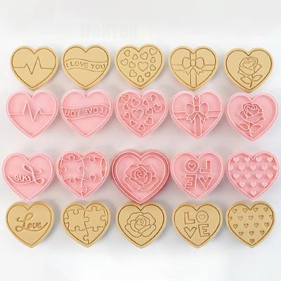 11 шт. Форма для печенья в форме сердца ко Дню святого Валентина, инструменты для резки печенья LOVE, формы для выпечки сахарных пирожных на вечеринку, кухонный инструмент для выпечки