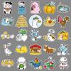 50 Happy Farm Doodle Stickers Cartoon Cute Animal Decorative Water Cup Guka Mobile Phone Case Stickers