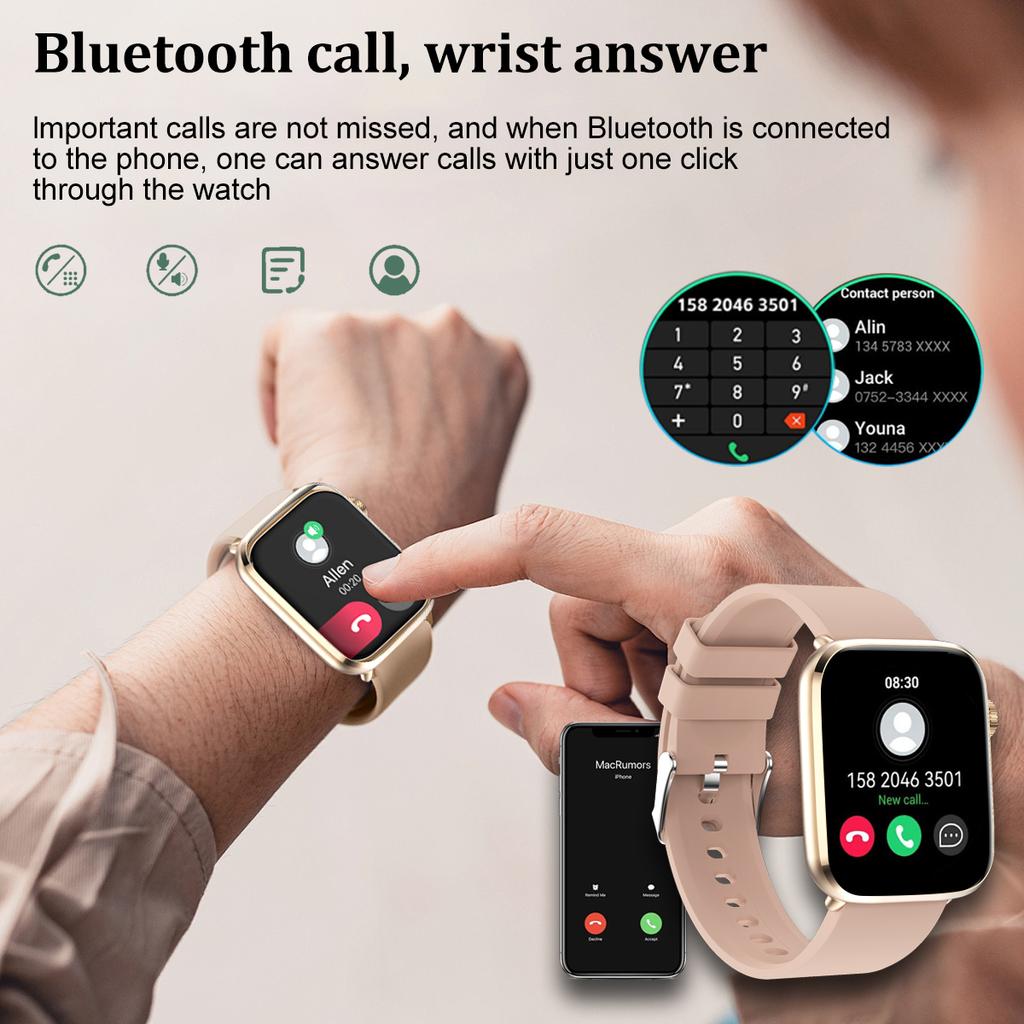 SACOSDING Новые умные часы Bluetooth Calling 1.85" Retina сенсорный экран Здоровье Фитнес-трекер NFC Водонепроницаемый Мульти спортивный режим