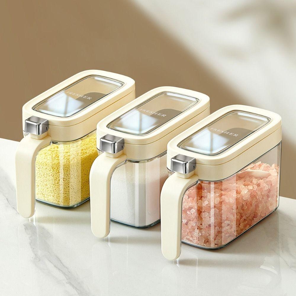 Plastic Pop-Top Seasoning Box Sealed Spice Storage Container Practical Spice Jars  Kitchen