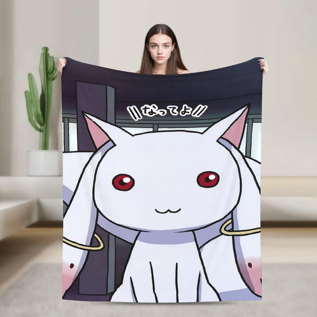 Puella Magi Madoka Magica Blanket Fleece Air Conditioning Cartoon Breathable Soft Throw Blankets for Home Plush Thin Quilt