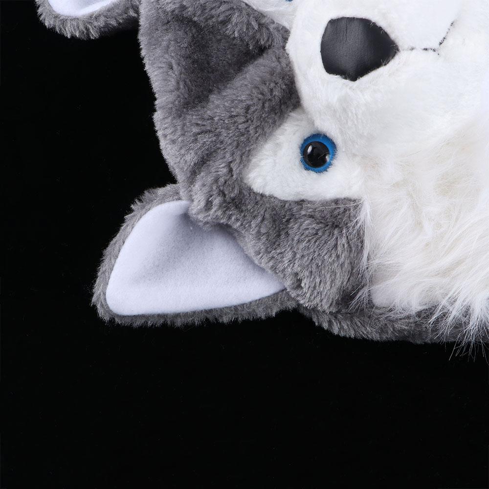 New Cute Kids Cap Soft Earmuff Animal Style Plush Hat Mascot Huskies Hat Hat Toys