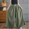 Dimanaf 2024 Summer Plus Size Women Long Pants Trousers Loose Wide Leg Pants Casual Solid Vintage Large Size Casual Pants