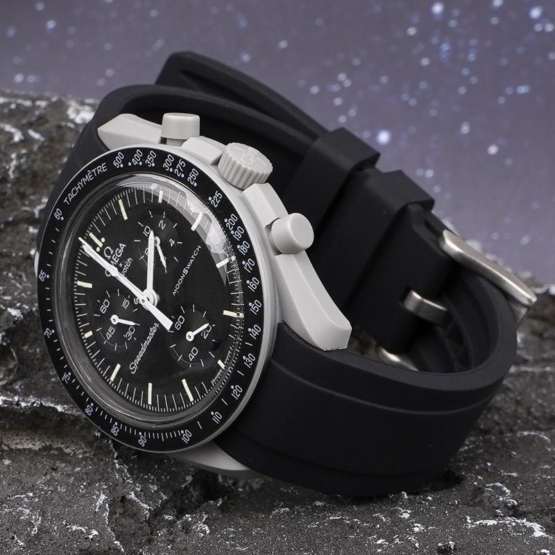 Для ремешка для часов бренда Omega Swatch Co Силиконовый Planet System Изогнутый силикон Для ремешка для часов Rolex Water Ghost 18 мм 19 мм 20 мм 21 мм 22 мм