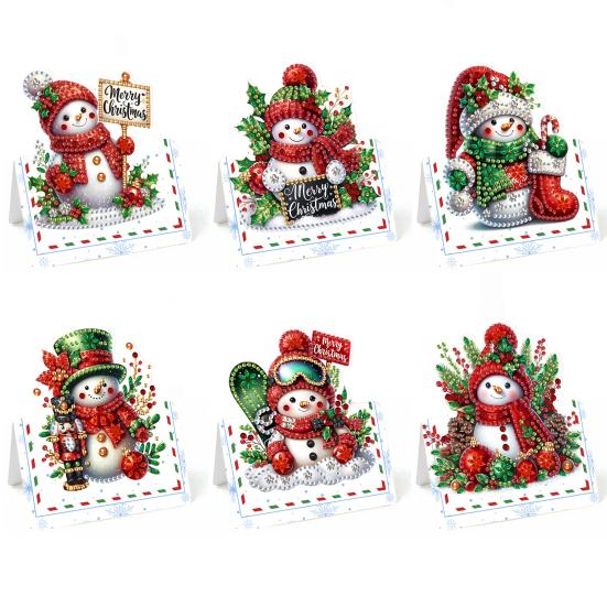 Набор для рисования стразами своими руками, 6 шт., поздравительная открытка с гномом на день рождения, 5D-искусство стразами, открытки на день рождения для взрослых, детей, подарки на годовщину, праздник