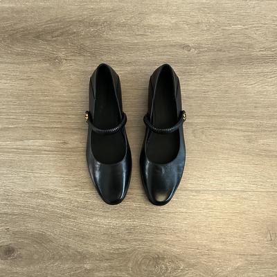 Супермягкая овечья кожа~ Французские туфли-лодочки женские на толстом каблуке маленькие кожаные туфли ретро красивые не утомляют ноги с юбками туфли Мэри Джейн