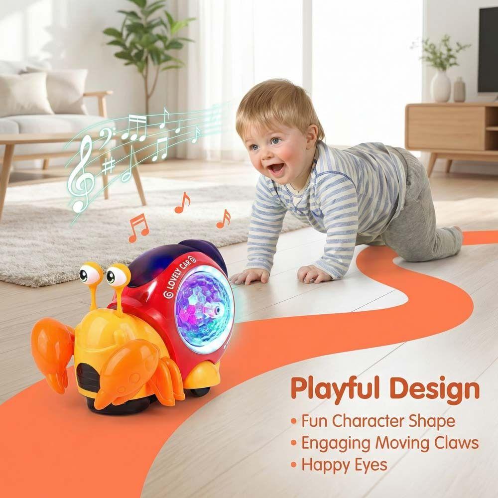 Plastic LED Light Crab Walking Toys With Music Crawling Crab Sensory Toy  Kids