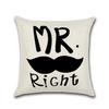 Valentine'S Day Pattern Decorative Pillowcases Couple Cotton Linen Throw Pillow Case Pillowcase Kussensloop Almohada Zt236