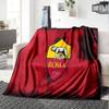 Roma Football Club Crest Flannel Blanket, Soft Polyester, Modern Design, All-Season for Camping, Travel, Gifts for holidays or birthdays