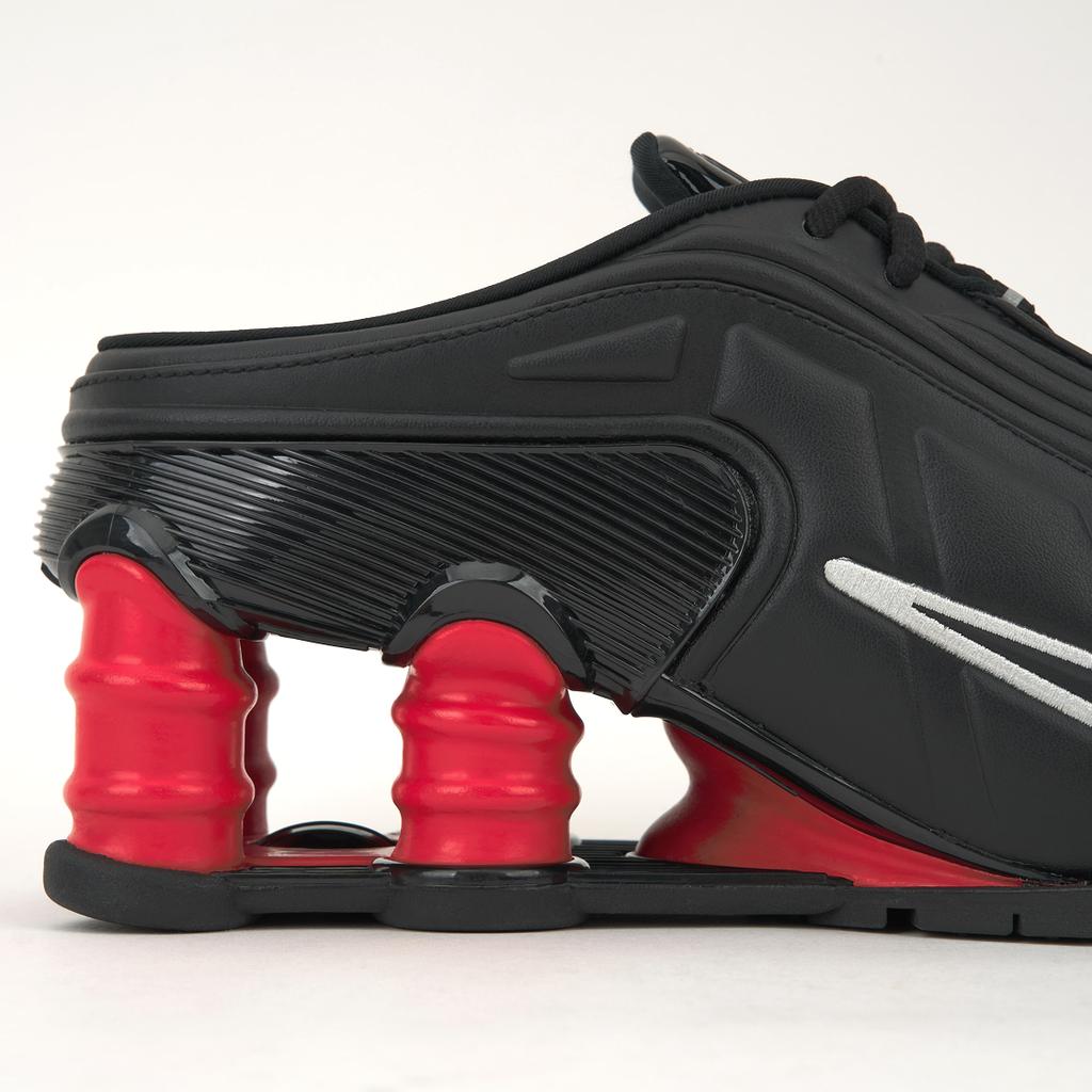 Martine Rose x Nike Shox Mule MR4 Черный Космический Красный Женские Кроссовки Металлик-Серебристый DQ2401-001