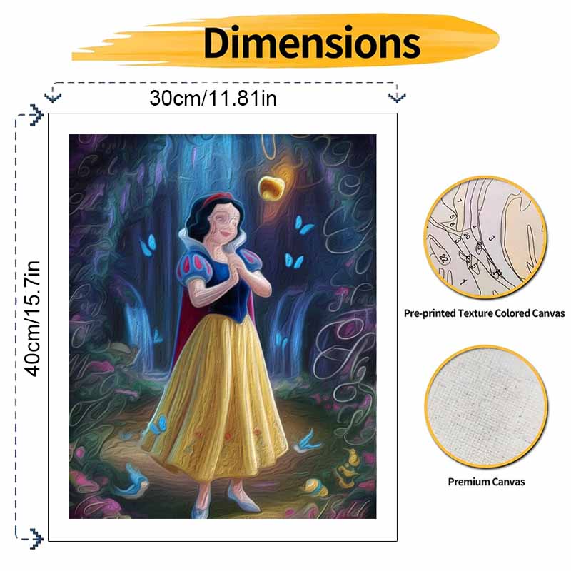 Disney Snow White DIY Oil Painting Art Painting Kit Home Wall Decor Handmade Gift Beautiful Princess Wall Art Canvas Room Decor Gift