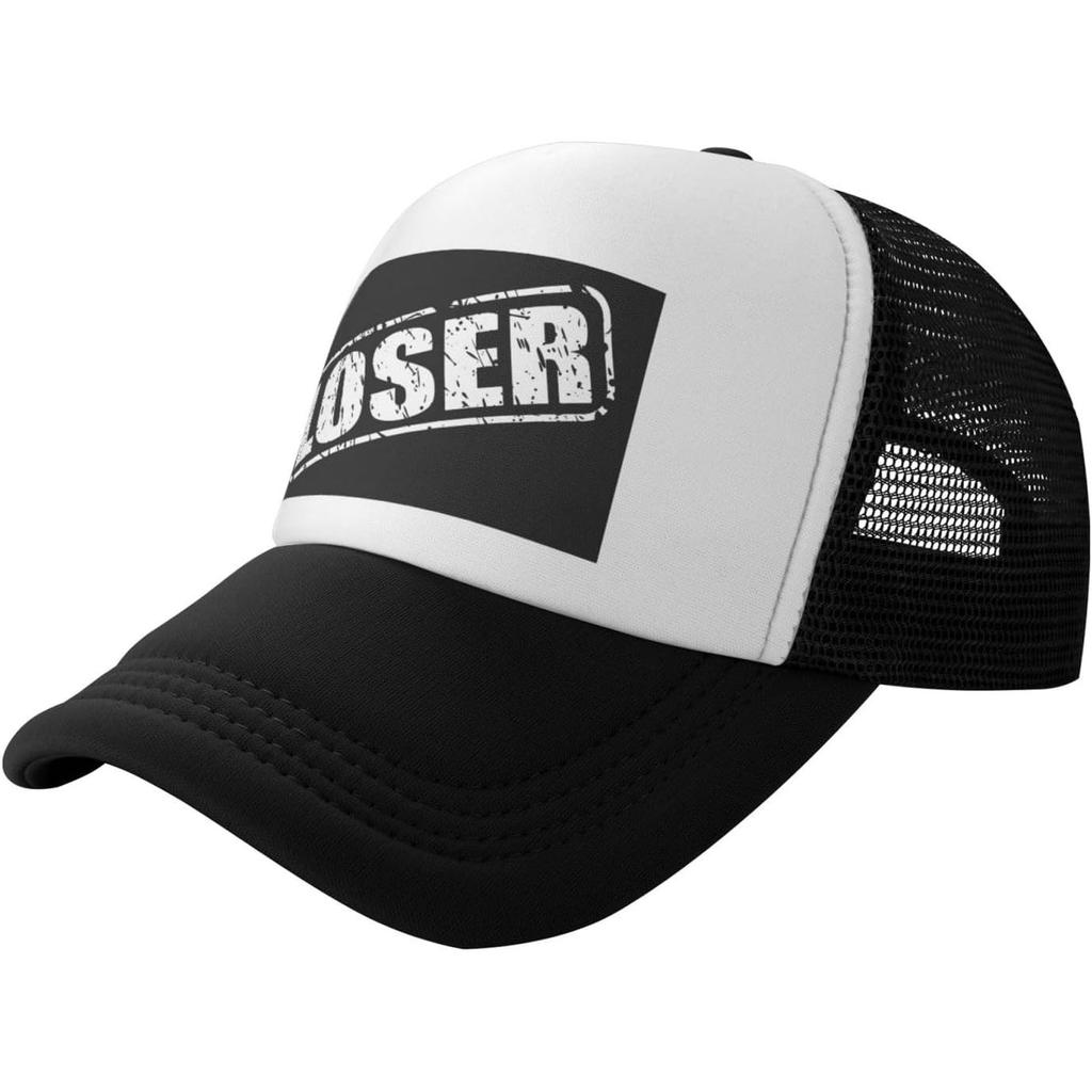 Loser Graphic Trucker Hat Breathable Mesh Snapback Cap for Unisex Outdoor Casual Wear