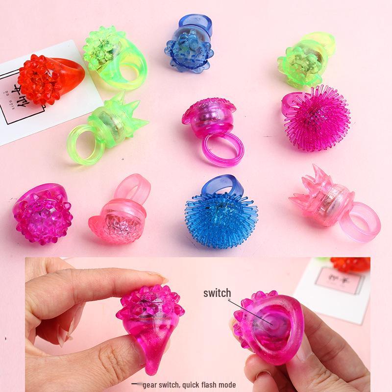 Glow Strawberry Ring LED Light Flashing Soft Rubber Toy