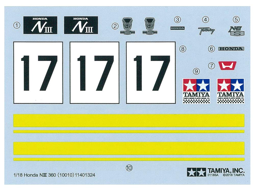 Tamiya Пластиковая модель Challenger Series Honda N III 360 10010 1/18 № 10