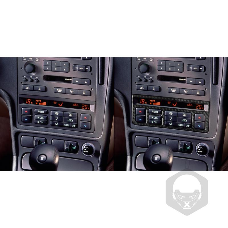 Подходит для Saab 9-5 1997—2005 Автомобильные аксессуары для интерьера Панель переключателей кондиционера AC на консоли Накладка-стикер из углеродного волокна