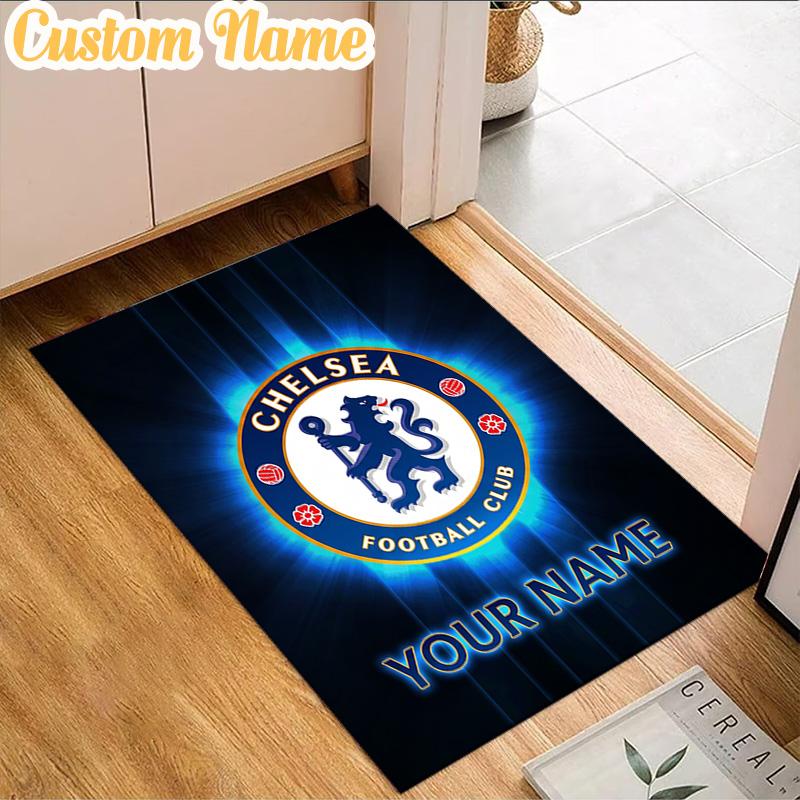 Custom Name Chelsea Football Club Crest Rug, Office Rug, Chair Rug, Carpet for Living Rooms, Doormat Game Rug Home Decor Christmas Gifts