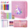 QearFunXD 56PCS Drawing Coloring Book Fruit Scented Marker Art Coloring Drawing Unicorn Pencil Art Supplies Kit for Stationery Colored Best Birthday