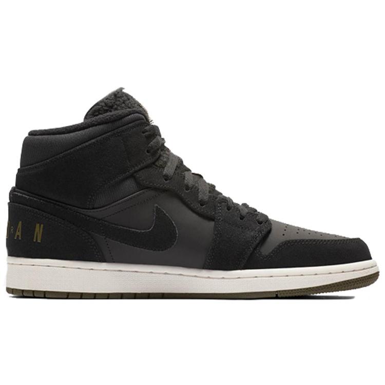 Jordan 1 Средний Черный Оливковый Холст BQ6579-001