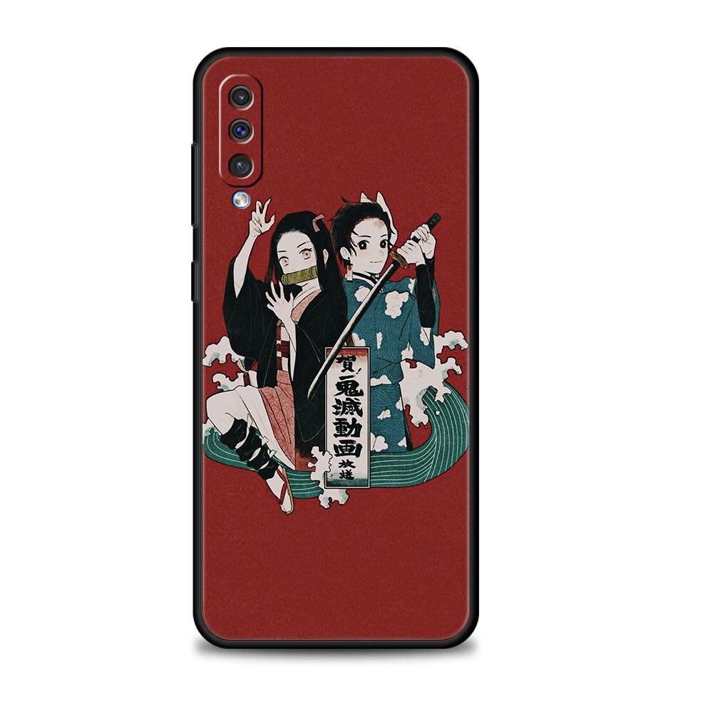 Чехол Demon Slayer Kimetsu No Yaiba для Samsung Galaxy A10s A40 A30 A20e A70 A10 Note 20 Ultra 10 A20s A50, черный мобильный телефон