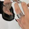 Wide Tassel Gothic Edge Chain Rings Women Hip Hop Punk Vintage Adjustable Opening Ring Aesthetic Geometric Goth Rings
