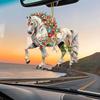 6Pcs Horse Christmas Ornament for Tree 2D Acrylic Hanging Decor Gift for Horse Lovers Elegant Holiday Keepsake Decoration
