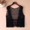 Women Vest Stylish Women's Crochet Sleeveless Cardigan Lightweight Open Stitch Summer Vest Retro Knitted Outwear Coat for Daily