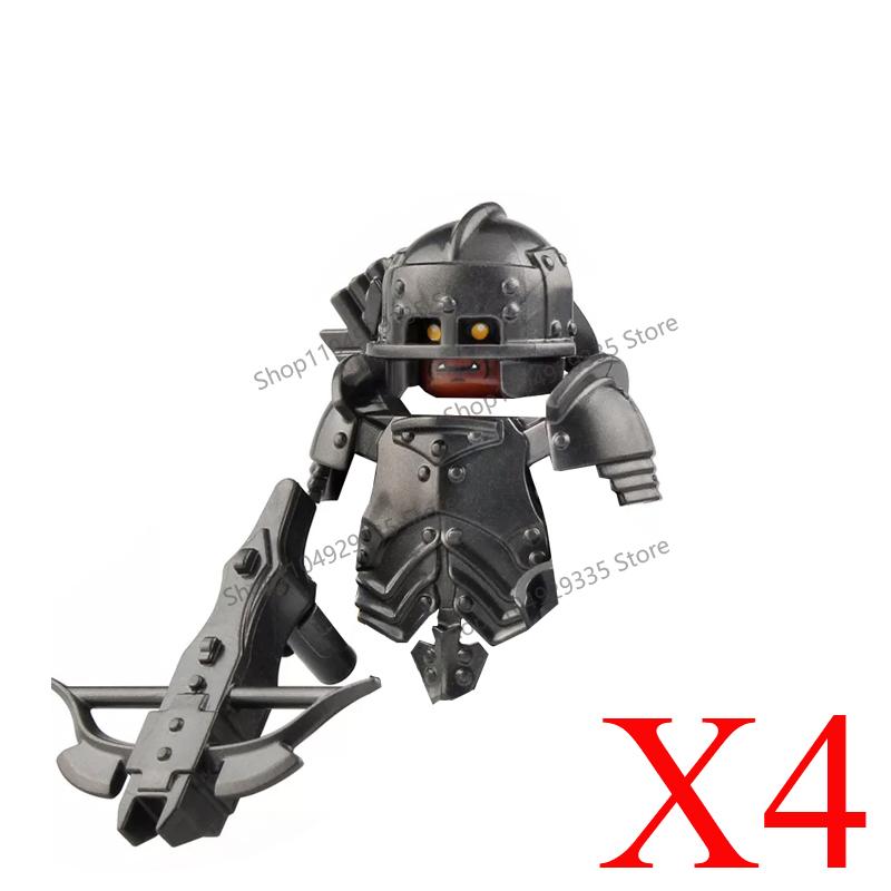Medieval Knight Figures Building Blocks Elf Guard Dwarf Warrior Wild Boar Sheep Mount Fantasy Movie Character Soldier Bricks Toy