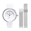 KLON INFINITY STAIR Series -FIRST- 36/W-FACE Watch Band Replacement Set for Men and Women, 2-way, White and Silver, Popular Brand, Stylish Leather, 36