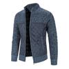 Men's Thick Knit Cardigan: Stand Collar, Plus Velvet, Casual and Loose Fit Sweater for Youth