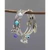 GURJARI JEWELERS Женские окисленные браслеты из 4 браслетов с бирюзой, Evileye и бусинами Gungru, набор браслетов с подвесками