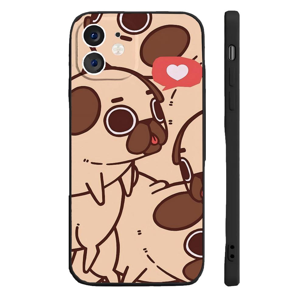 Чехол для телефона P-Puglie Dog Pug силиконовый мягкий для iPhone 16 15 14 13 12 11 Plus Pro Max Plus