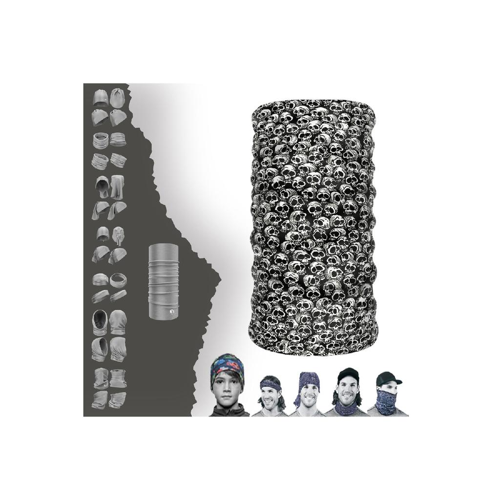 Унисекс Серый Череп Каратель Бесшовный Воротник-труба Бандана