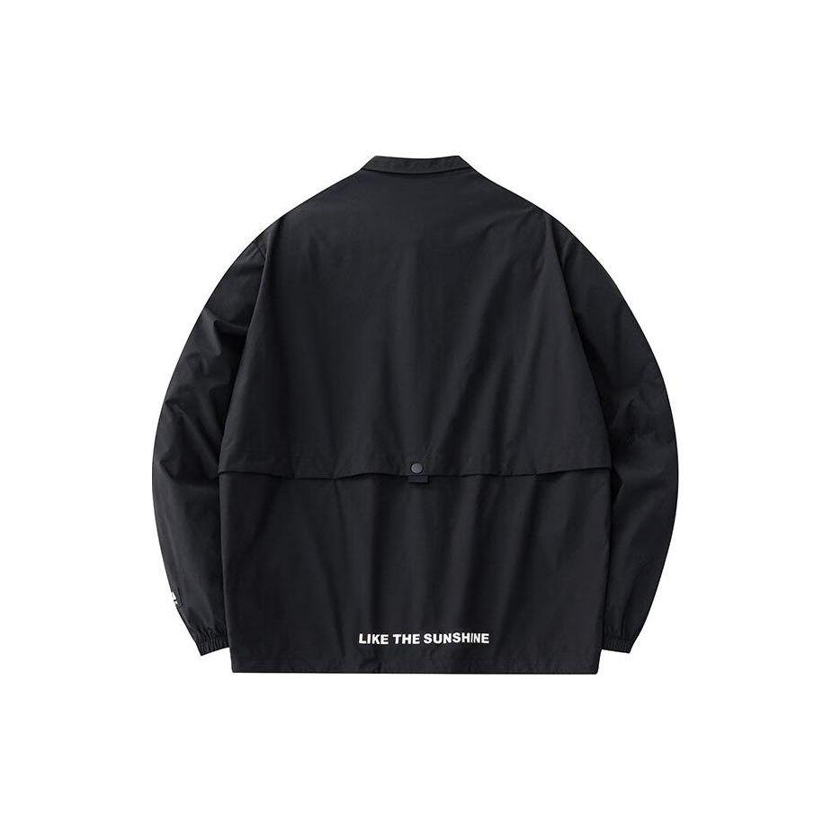 Anta Однотонный однобортный пиджак с длинным рукавом и лацканами, унисекс, черный 172428603-1