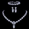 Emmaya Luxury Zircon Bridal Wedding Jewelry Sets Zirconia Necklace /Earrings /Bracelet Full Set For Women Party