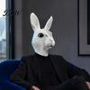 Non-stuffy Halloween Face Cushion Rabbit Head Masque for Adults, Realistic Bunny Latex Hood, Breathable Stage Performance Animal Costume Carnival