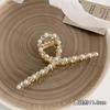 New hairClip For Women Simple Metal Rhie Pearl Geometric Claw Elegant Fashion Girl Headwear Hair Accessories