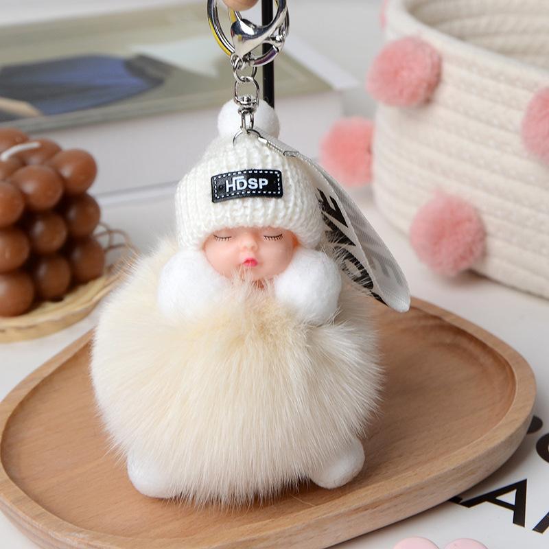 Новая мода, милая женская сумка, кулон, плюшевая подвеска, кукла для сна, автомобильный брелок, подвеска, Рождественский подарок