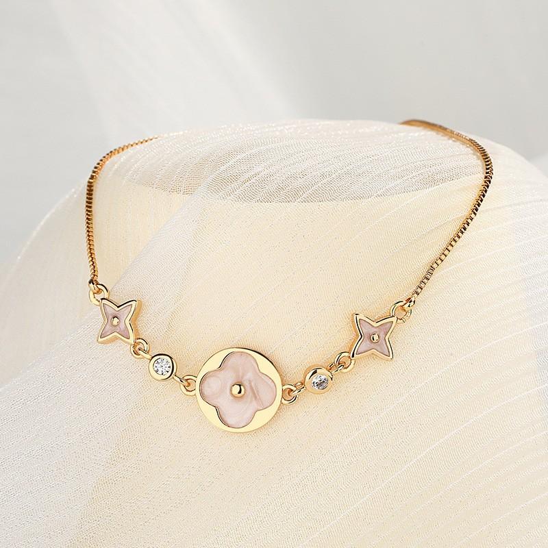 Браслет из циркона цвета шампанского золота для женщин, не тускнеющий, инкрустированный бриллиантами, универсальный, раздвижной и регулируемый браслет