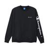 Long Quick Script Terry Crewneck Black [Champion] Sweatshirt, Sleeve, Stretch, Dry, Logo, Techweave(R) Sweatshirt, Men's Sports, C3-ZS002