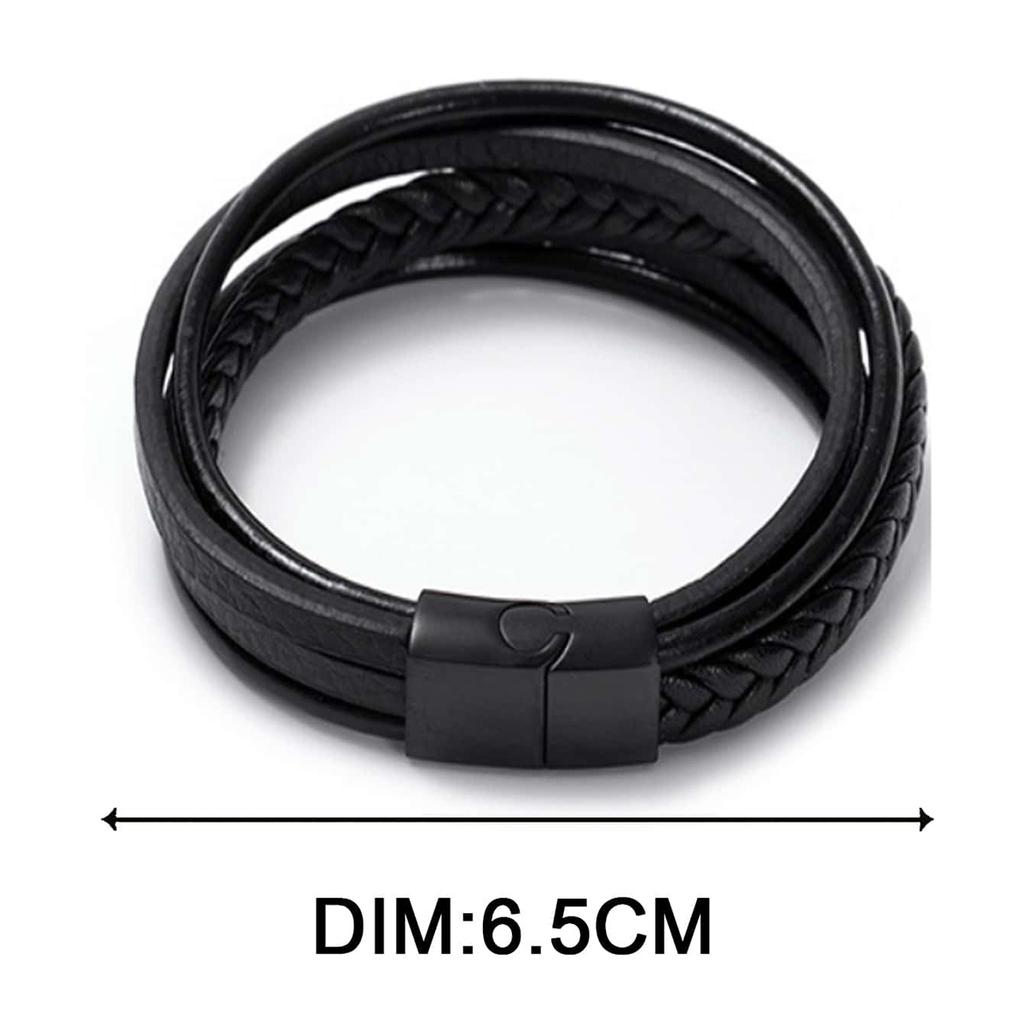 1 шт. Черный пятислойный симметричный браслет, Мужской браслет, Подчеркивающий мужской шарм